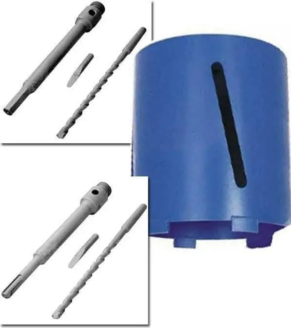 152Mm Diamond Core Drilling Kit – Features Sds And Hex Arbor Shanks, Pilot Bit, And Ejector Drift 1