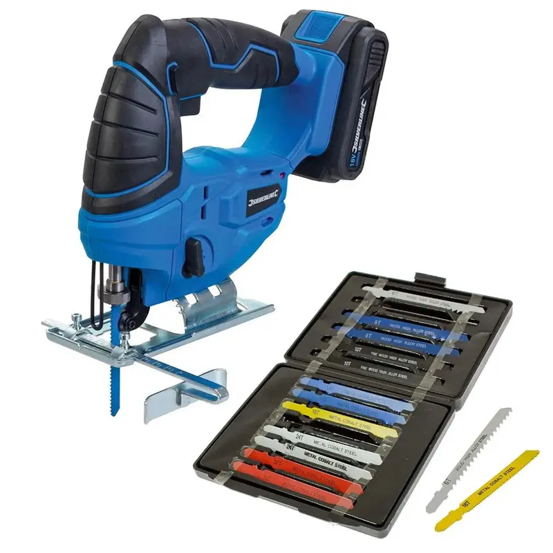 18V Cordless Jigsaw With 2Ah Lithium-Ion Battery, Fast Charger, And 15 Blades – Variable Speed Control 1