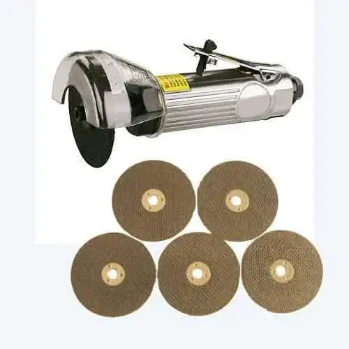 3-Inch Air Cut-Off Grinder – Pneumatic Cutting Tool With 6 Abrasive Discs 1