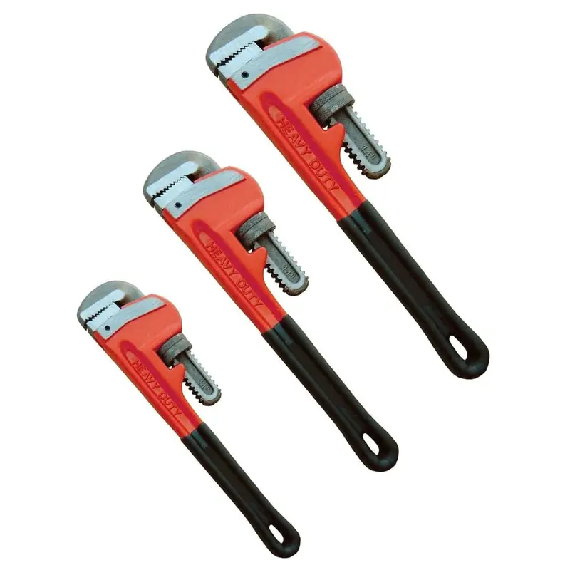 3-Piece Heavy-Duty Adjustable Monkey Wrench Set – Stilson-Style Pipe Clamps 1