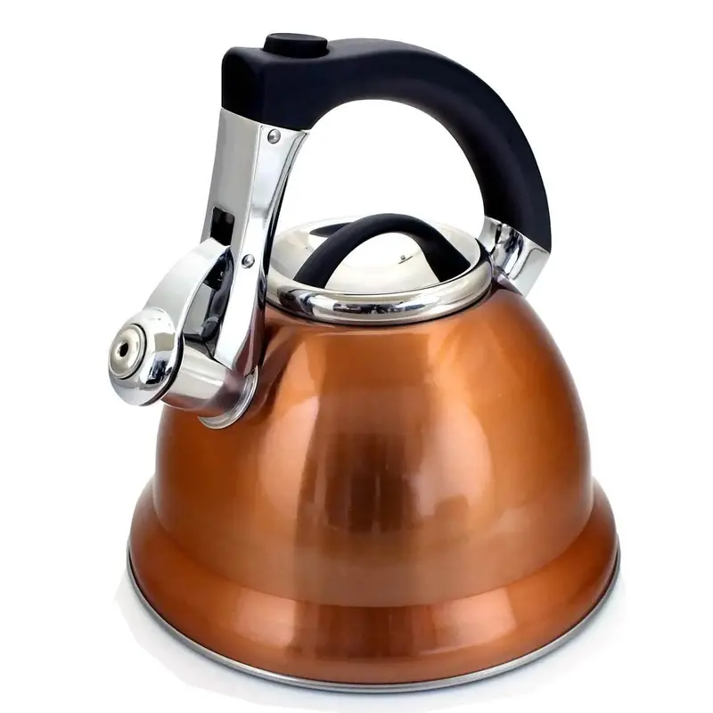 3L Copper-Finish Whistling Kettle – Stainless Steel Stovetop Model For Gas/Electric Hobs 1
