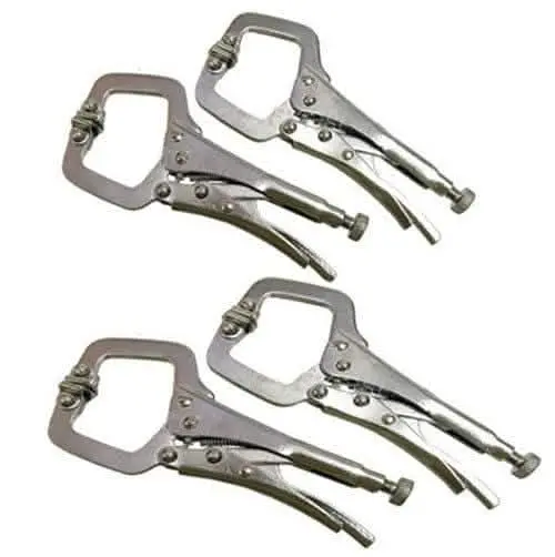 4-Piece Mini Welding C-Clamp Set – Locking Mole Grips For Sheet Metal, Fabrication, And Precision Holding 1