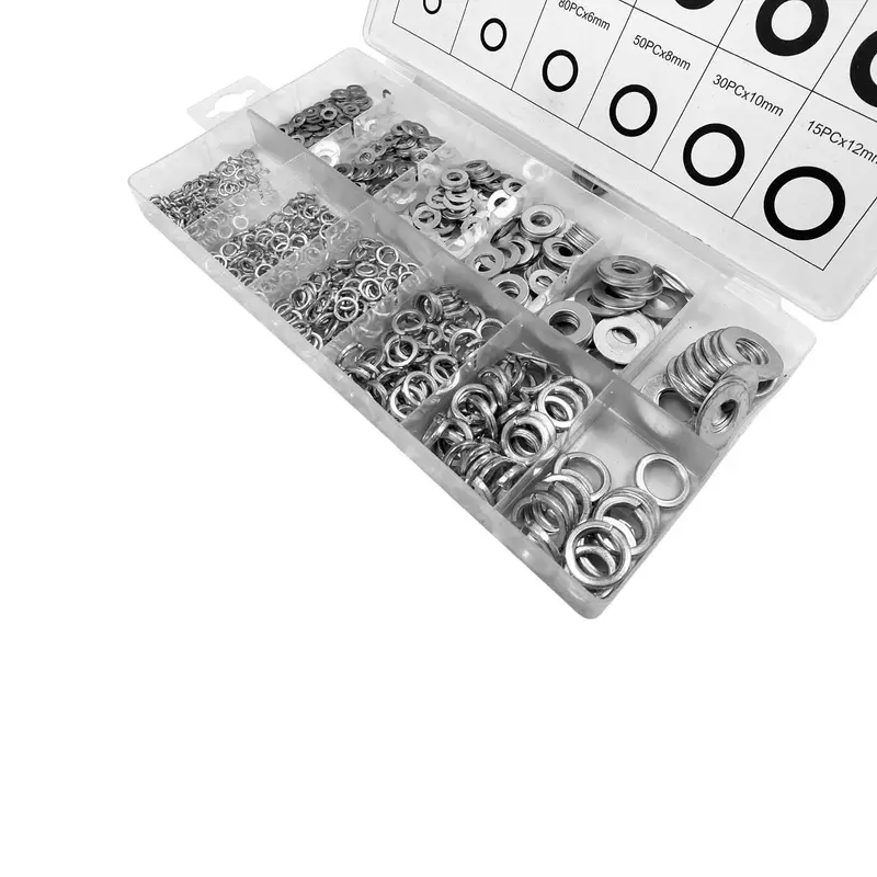 790-Piece Assorted Stainless Steel Flat And Spring Washer Kit With Rust-Resistant Storage Case 1