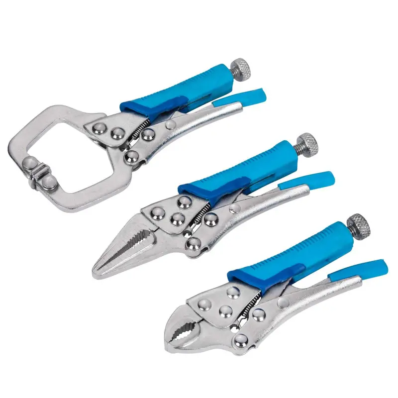 Blue Spot 3-Piece Mini Adjustable Locking Plier & Clamp Set – Lifetime Warranty Included 1