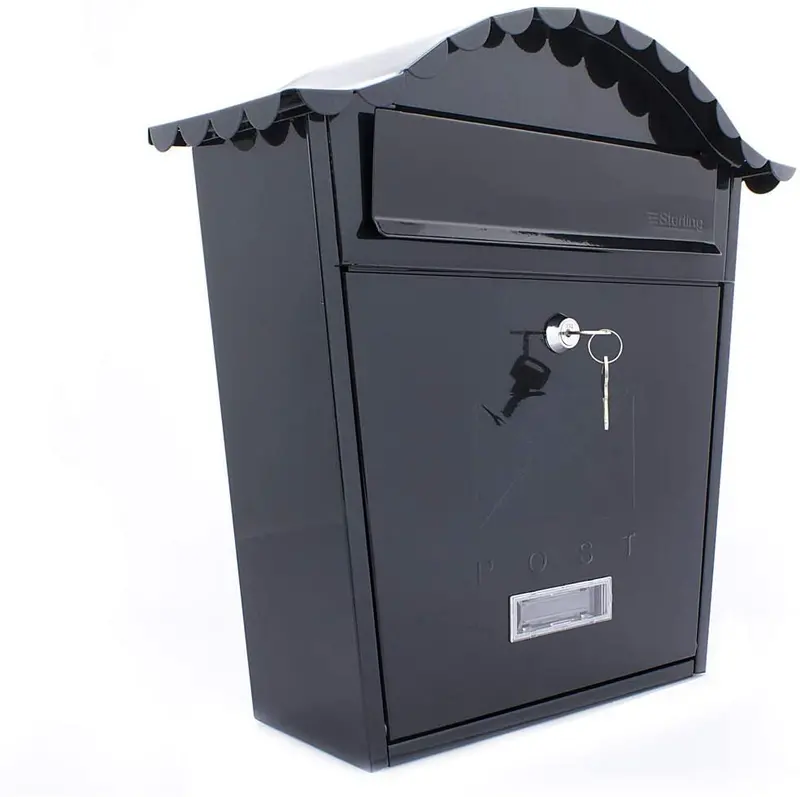 Burg-Wächter Mb01Bk Classic Wall-Mounted Post Box – Galvanised Steel, Lockable, Matte Black Finish 1