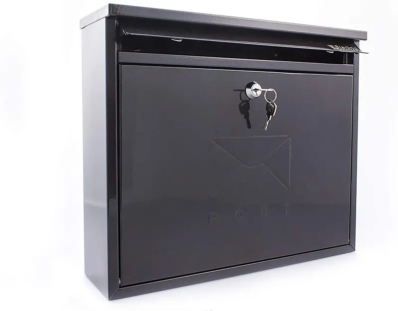 Burg-Wächter Mb02Bk Black Elegance Galvanised Steel Lockable Mailbox 1