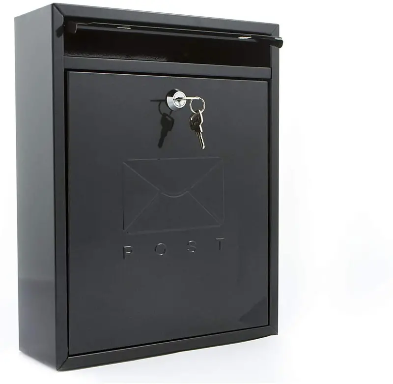 Burg-Wächter Mb05Bk Compact Galvanised Steel Post Box — Space-Saving Black 1