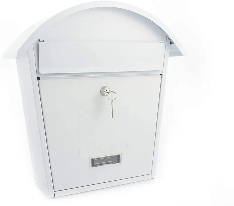 Burg-Wächter Mb06 Classic 2 Wall-Mounted Galvanised Post Box — Clean White 1