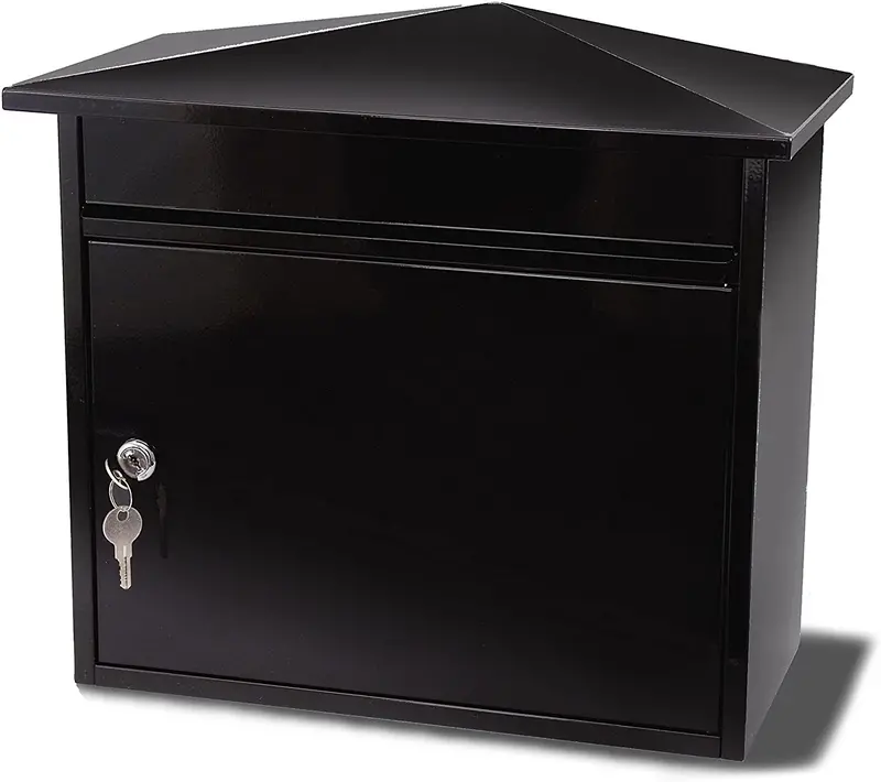Burg-Wächter Mb15Bk Mersey Heavy-Gauge Steel Post Box — Sleek Black Finish 1
