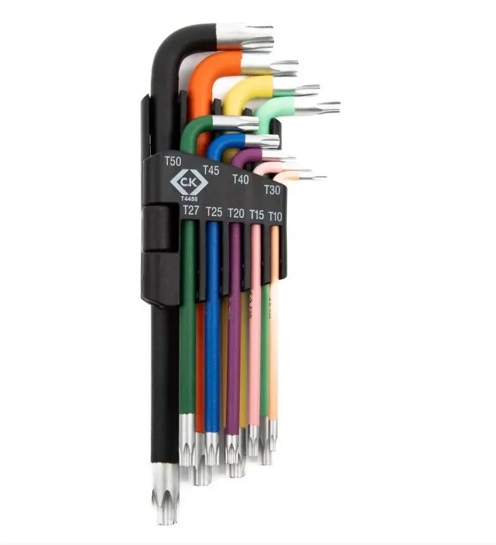 C.K T4450 Colored Tamper-Proof Torx Key Set – 9-Piece Security Bit Collection 1