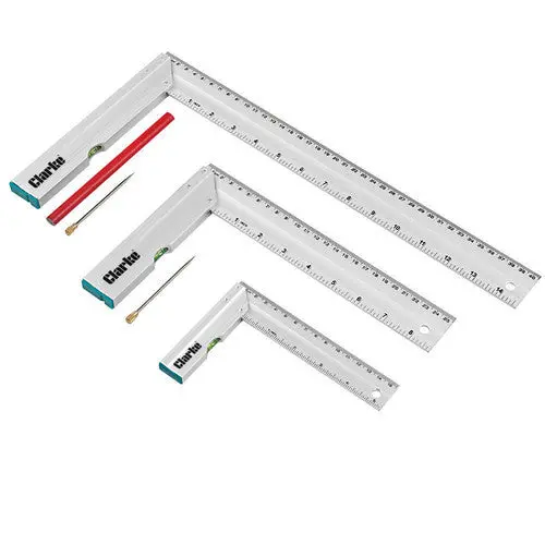 Clarke Cht724 3-Piece Stainless Steel Try Square Set – Precision Layout Tool 1