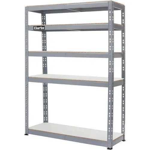 Clarke Csr5450Lg Boltless Heavy-Duty Shelving – 450Kg Capacity Light Grey Steel Rack System 1