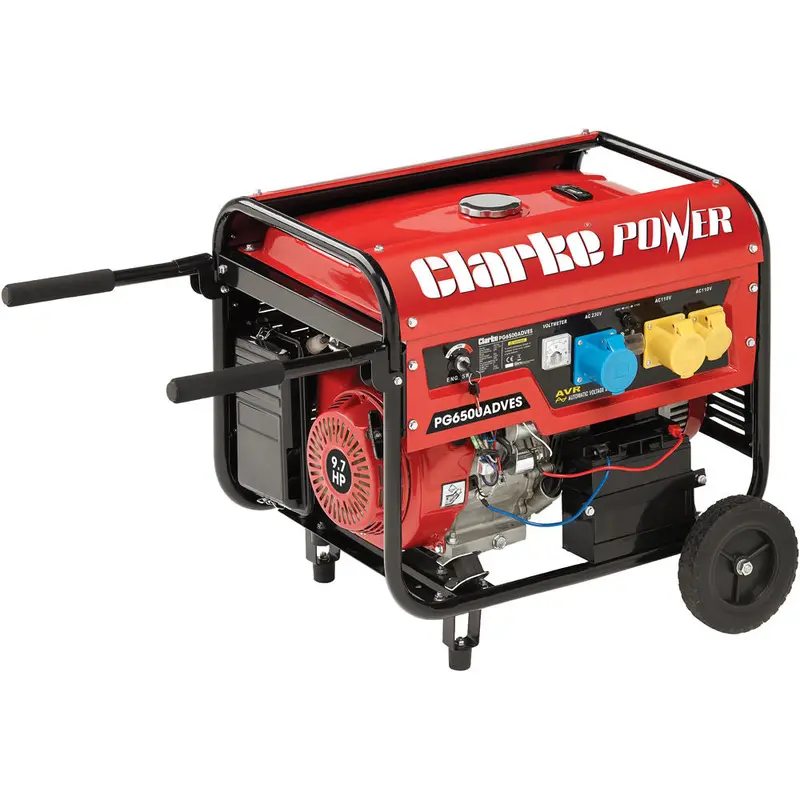 Clarke Pg6500Adves Euro5 5.5Kva Dual-Voltage (110V/230V) Open-Frame Petrol Generator 1