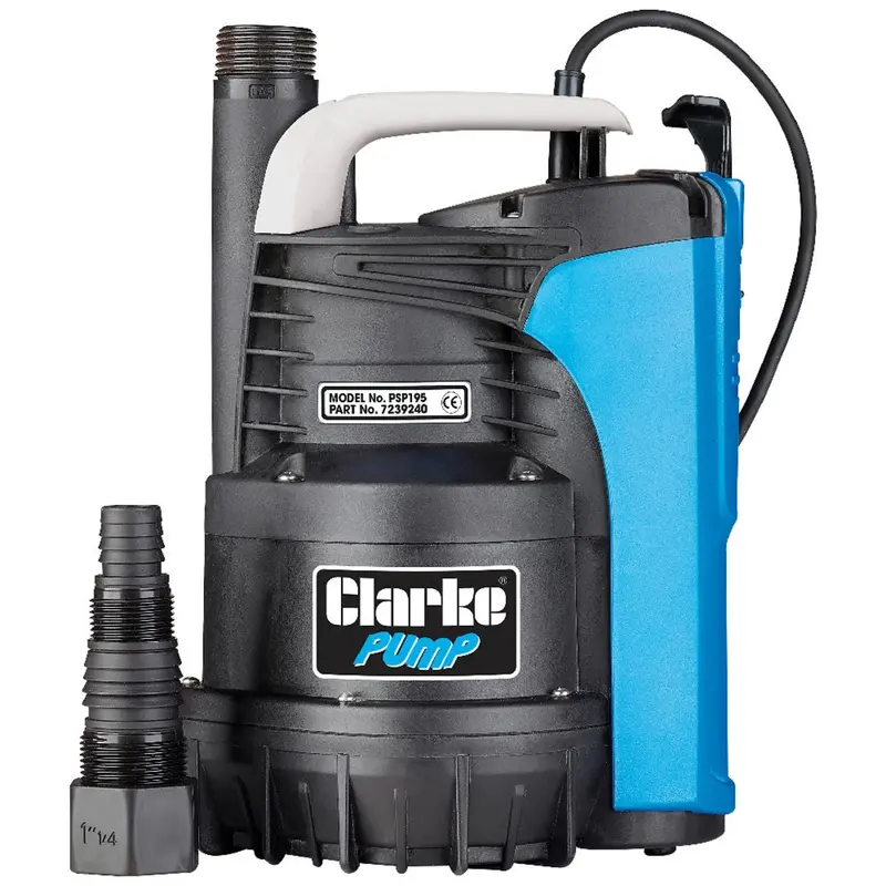 Clarke Psp195 1¼" Submersible Puddle Pump – 600W, 195L/Min, 9M Head, Float Switch Included 1