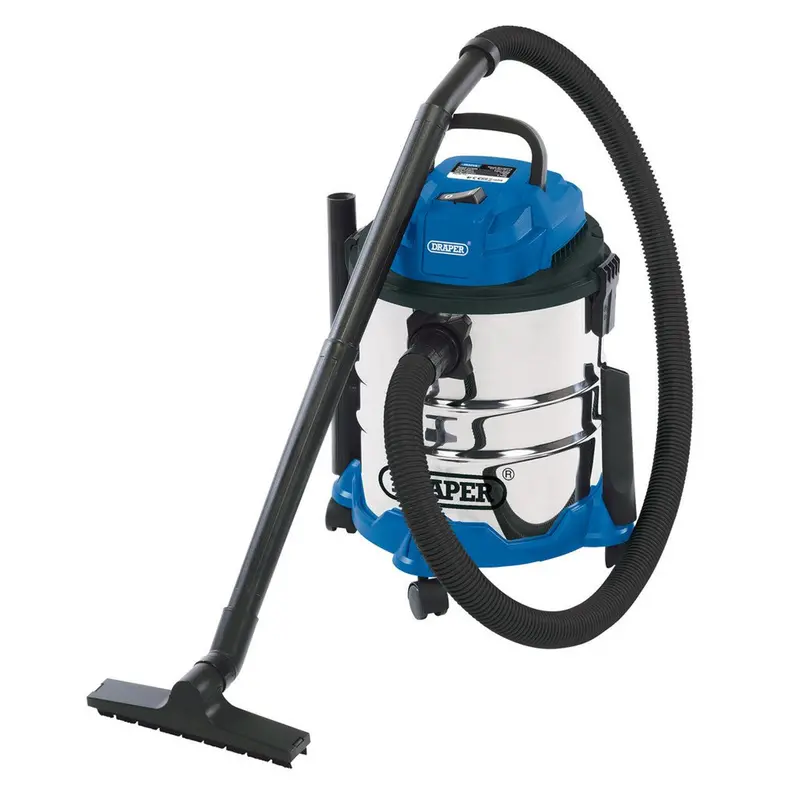 Draper 20515 Stainless Steel Wet/Dry Vacuum — 20L Capacity, 1250W, 230V 1