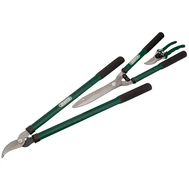 Draper 28210 3-Piece Garden Tool Set – Lopper, Shears, And Secateurs 1