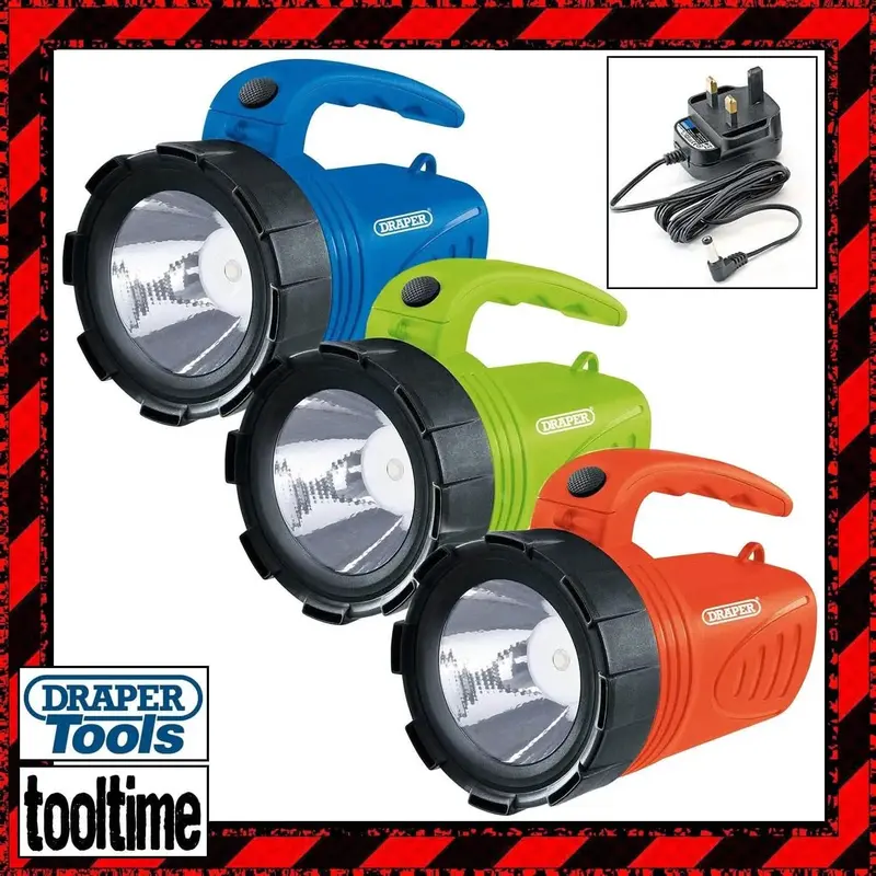 Draper 3W Li-Ion Rechargeable Spotlight Torch – 200 Lumen Output For Home & Outdoor Use 1