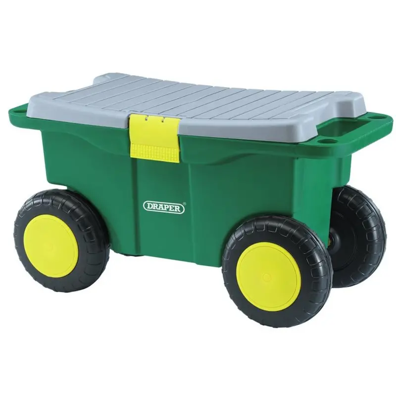 Draper 60852 Garden Tool Cart With Integrated Seat – Mobile Workstation For Landscaping 1