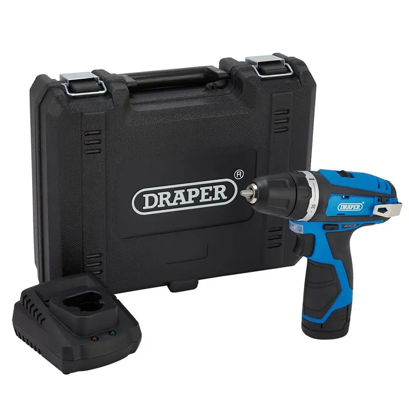 Draper 70328 12V Cordless Combi Drill Driver Kit With Li-Ion Battery, Charger, And Carry Case 1