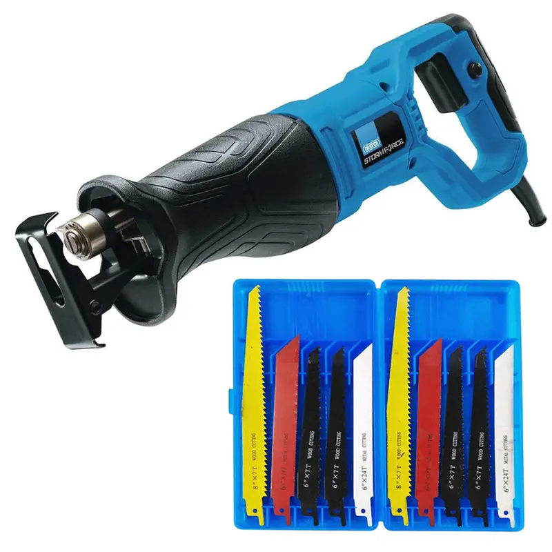 Draper 710W Variable-Speed Reciprocating Saw With 12 Blades (Model 57483) 1