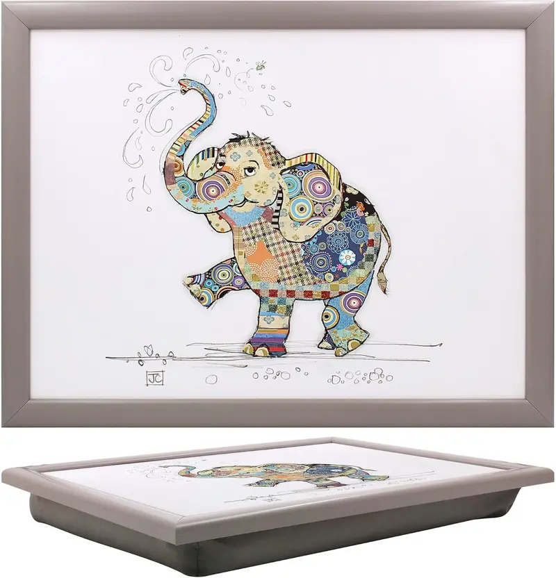 Eddie The Elephant Cushioned Lap Tray With Padded Bean Bag Base – Portable Tv Or Laptop Stand 1