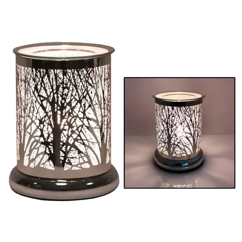 Electric Wax Melt Burner – Touch-Sensitive Aromatherapy Lamp With Forest Silhouette Motif 1