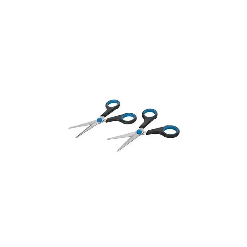 Ergonomic Stainless Steel Scissors – 130Mm Soft-Grip Design (Silverline 529366, 2-Pack) 1