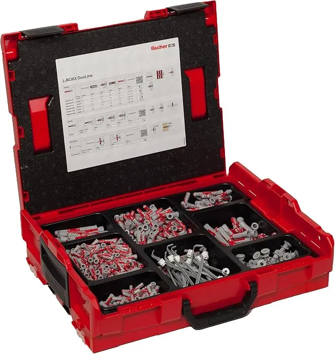 Fischer 560491 Duoline L-Boxx 102 Tool Storage Case – 833-Piece Capacity 1