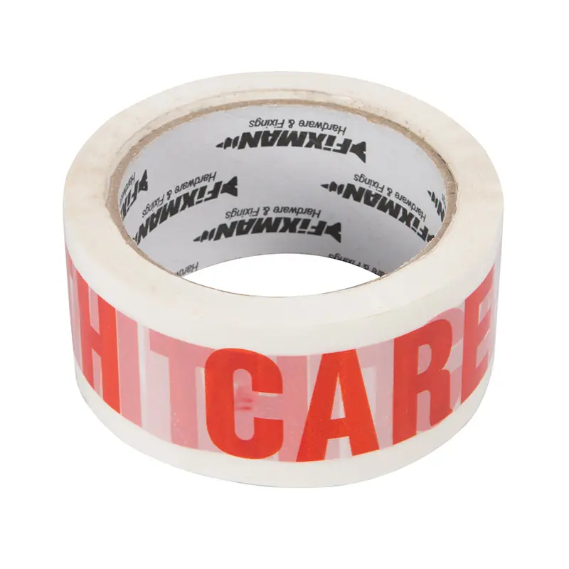Fixman 191975 ‘Handle With Care’ Packaging Tape – 48Mm × 66M, High-Tack Adhesive 1