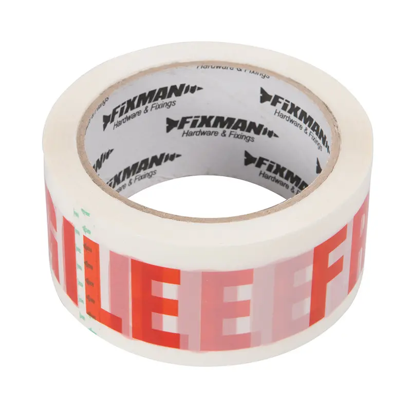 Fixman Fragile Packaging Tape – 48Mm X 66M Clear Adhesive Roll 1