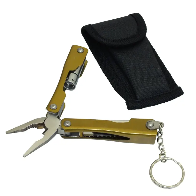 Foldable Precision Micro Pliers With Led Torch Keychain – Compact Needle-Nose Wire Cutters With Carry Case 1