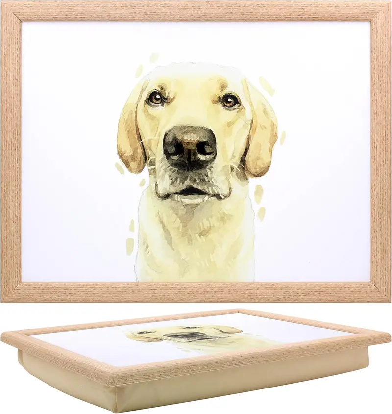 Golden Labrador Lap Tray — Stylish Laptop Stand With Cushioned Beanbag Base 1