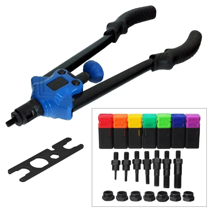 Heavy-Duty Manual Nut Riveter – M3 To M12 Nutsert Gun With Replacement Mandrels 1