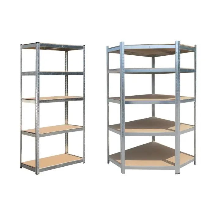 Hilka Boltless Corner Shelving Unit – 5-Tier, 175Kg Load, Shgc8175X2 (Two Units) 1