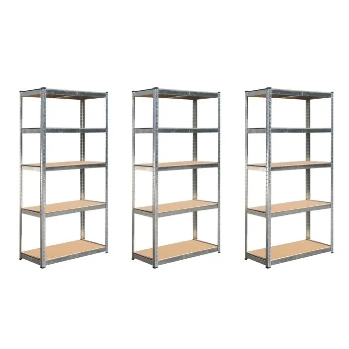 Hilka Boltless Shelving – 5-Tier, 175Kg Per Unit, Shg5175X3 (Three Sets) 1