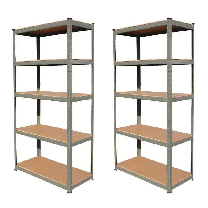 Hilka Boltless Straight Shelving System – 5-Tier, 265Kg Capacity, Shp5265X2 (Two Sets) 1