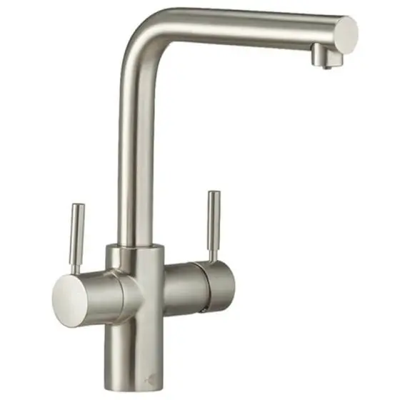 Insinkerator 3N1 L-Shaped Tap – Brushed Steel Finish For Boiling, Steaming & Cold Water 1