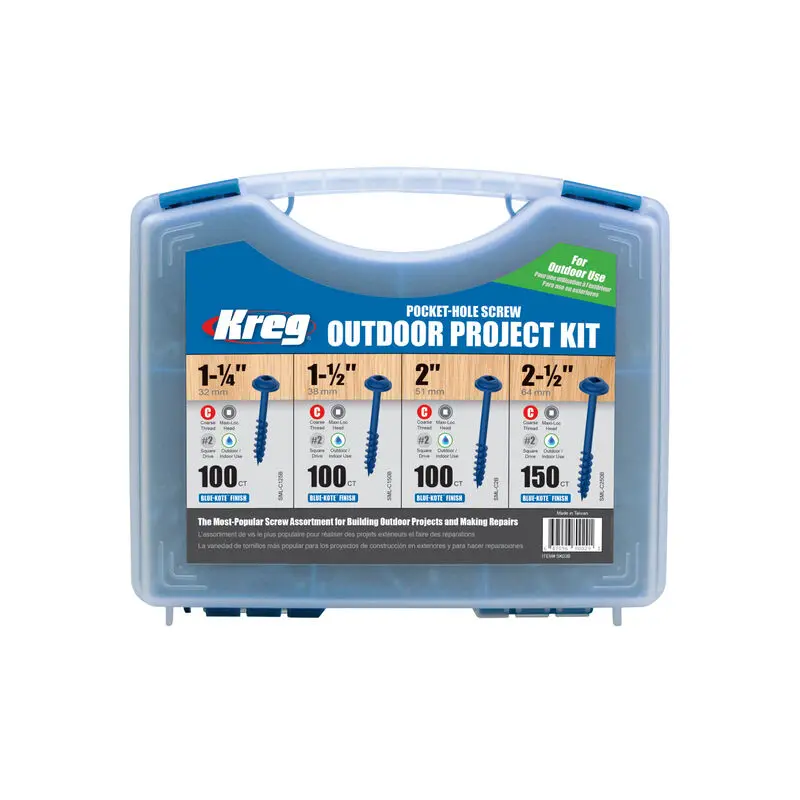 Kreg Bluekote Pocket-Hole Screws – 4-Style Assortment (Sk03B) 1