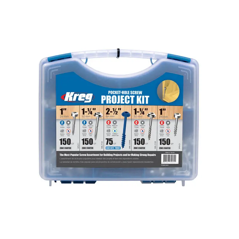Kreg Pocket-Hole Screw Project Kit – Sk03 (Complete Fastening Solution) 1