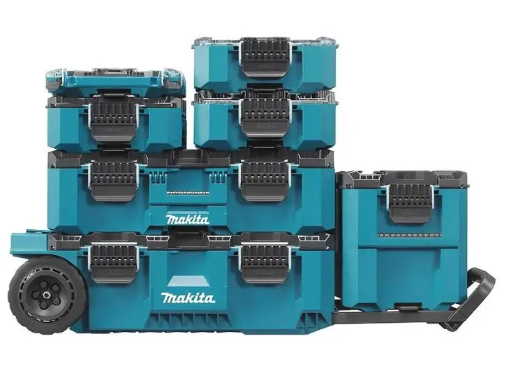 Makita Maktrak 7-Piece Modular Tool Storage System – Rolling Chest & Organisers 1