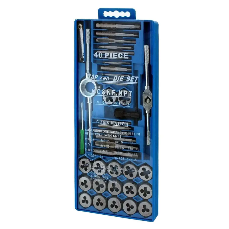 Metric Tap And Die Kit – 40-Piece Professional Set With Adjustable Wrench & Carry Case (M3–M12) 1