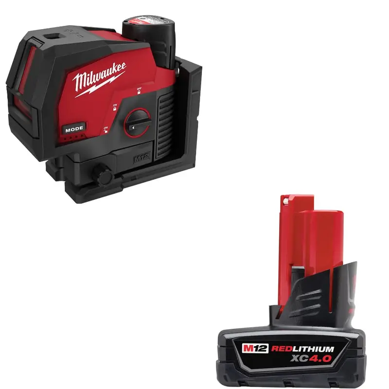 Milwaukee 3622-21 M12 Green Laser Kit With Xc4.0 Battery Bundle 1
