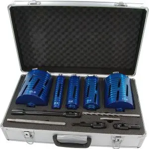 Neilsen Ct0688 Laser-Welded Diamond Core Drill Bit Set – 11-Piece, Concrete & Masonry 1