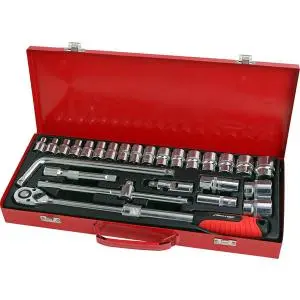 Neilsen Ct1399 26-Piece 1/2" Drive Socket Set – Extendable Ratchet & Metal Storage Case 1