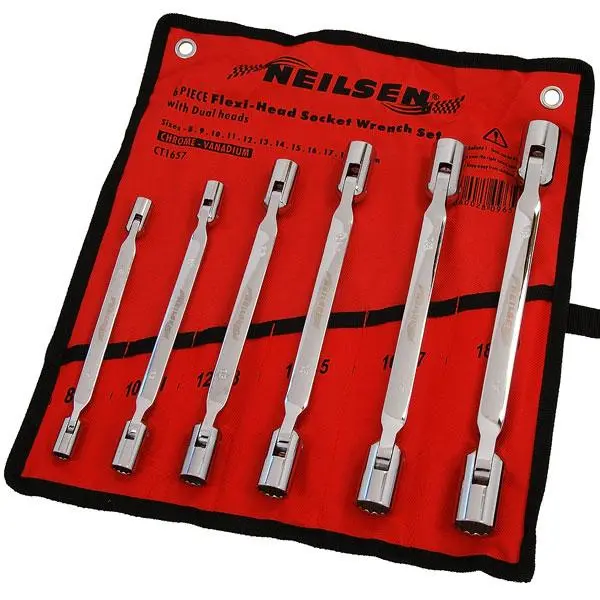 Nielsen Ct1657 6-Piece Flexible-Head Dual-Socket Wrench Set (8–19 Mm) 1