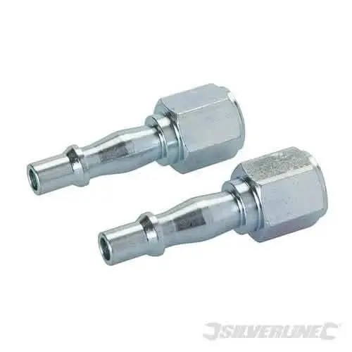 Pair Of 1/4" Bsp Female Bayonet Air Line Couplings With Threaded Connection 1