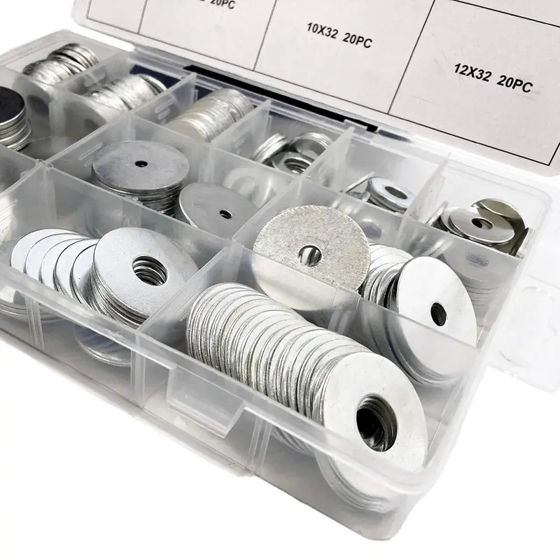 Penny Repair Mudguard Washers – 240-Piece Carbon Steel Assortment (M2–M12) 1