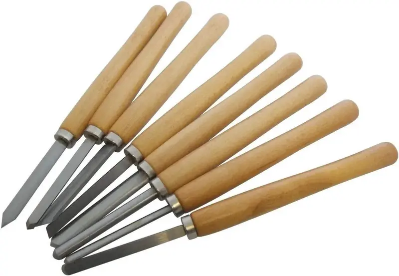 Professional 8-Piece Wood Lathe Chisel Set – For Woodturning, Carving & Detailed Spindle Work 1