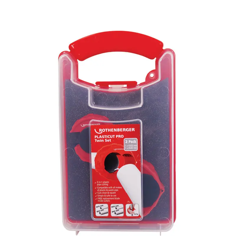 Rothenberger Plasticut Pro Twin Pipe Cutter Set: 15–22Mm & 35–42Mm 1