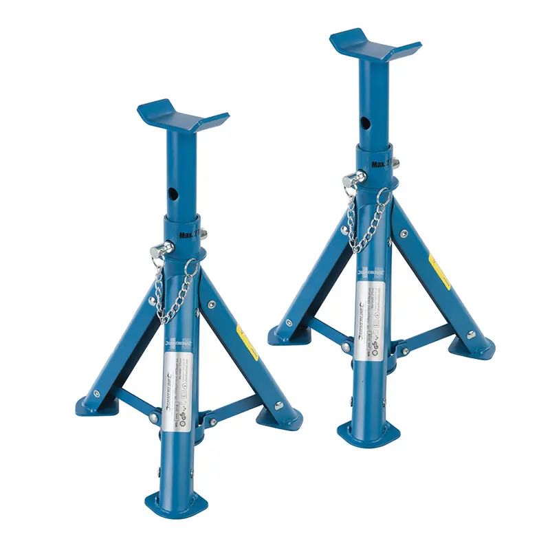 Silverline 676260 2-Tonne Folding Axle Stand Set – Dual-Piece Lift Support 1